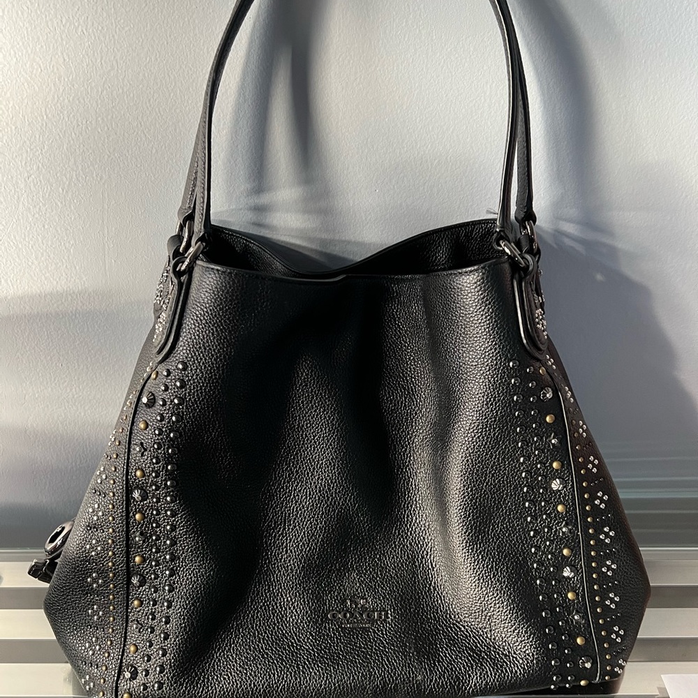 Coach black leather bag